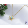  Doroti antiallergén kék kristályköves virág nyaklánc -14K
