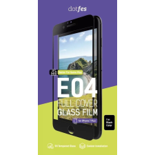 Dotfes iPhone 6 / 6S üvegfólia, előlapi, 3D, edzett, hajlított, fehér kerettel, Dotfes E04 mobiltelefon kellék