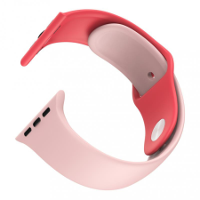 Dotfes S03 Apple Watch 38mm / 40mm okosórához pink + piros szilikon szíj (S/M méret) okosóra kellék
