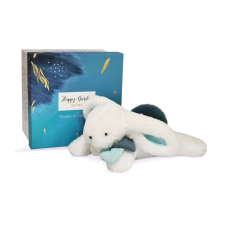 Doudou et Compagnie Paris Doudou Ajándék készlet - Plüss nyuszi sötétkék pompomnal 25 cm készségfejlesztő