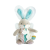 Doudou et Compagnie Paris Doudou nyuszi játék csörgővel és cumi tartóval 21 cm türkiz
