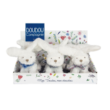 Doudou et Compagnie Paris Doudou plüss nyuszi sállal 12 cm készségfejlesztő