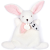 Doudou Happy Rabbit plüss játék Pink 17 cm 1 db