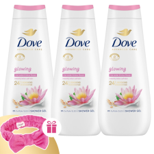 DOVE Advanced Care Glowing Krémtusfürdő 3x400ml + Ajándék Hajpánt kozmetikai ajándékcsomag