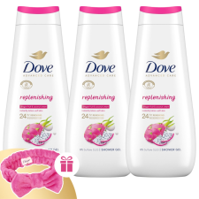 DOVE Advanced Care Krémtusfürdő Replenishing 3x400ml + Ajándék Hajpánt kozmetikai ajándékcsomag