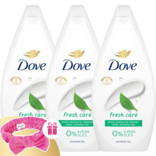 DOVE Fresh Care Krémtusfürdő 3x450ml + Ajándék Hajpánt kozmetikai ajándékcsomag