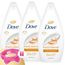 DOVE Fruity Nourish Krémtusfürdő 3x450ml + Ajándék Hajpánt kozmetikai ajándékcsomag