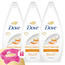 DOVE Fruity Nourish Krémtusfürdő 3x720ml + Ajándék Hajpánt kozmetikai ajándékcsomag