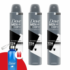 DOVE Men+Care Advanced férfi Dezodor Invisible Dry 3x200ml + Ajándék Dove Kulacs dezodor
