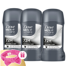 DOVE Men+Care Advanced Invisible Dry Izzadásgátló Stift 3x50ml + Ajándék Hajpánt dezodor