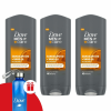 DOVE Men+Care férfi Tusfürdő Sandalwood + Vanilla 3x400ml + Ajándék Dove Kulacs