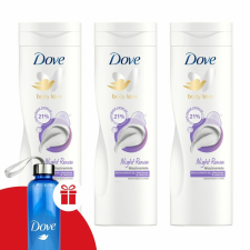 DOVE Night Renew Testápoló 3x400ml + Ajándék Dove Kulacs kozmetikai ajándékcsomag