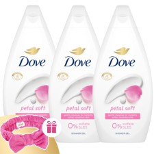 DOVE Petal Soft Krémtusfürdő 3x450ml + Ajándék Hajpánt kozmetikai ajándékcsomag
