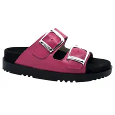 DR.FEET 16033 -as női Dr Feet bőr papucs - pink