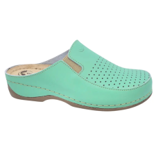 DR.FEET 2106 -os női Dr Feet bőr papucs - zold női papucs