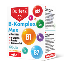  Dr.herz b-komplex max+c-vitamin+inozitol+szerves cink kapszula 60 db gyógyhatású készítmény