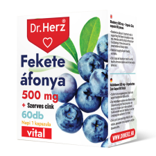 Dr Herz Dr.herz fekete áfonya 500mg+szerves cink kapszula 60 db gyógyhatású készítmény
