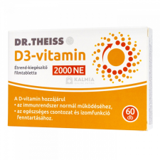 Dr. Theiss D3-vitamin étrend-kiegészítő filmtabletta 2000 NE 60 db vitamin és táplálékkiegészítő