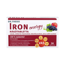 Dr. Theiss Iron Energy rágótabletta alma-szőlő ízű 30x vitamin és táplálékkiegészítő