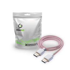 Dreamtech PD fonott kábel pink USB-C / USB-C 3A 60W (130774) kábel és adapter