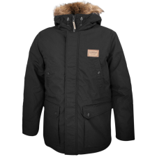 Dressa Basic szőrmés kapucnis férfi téli parka kabát - fekete férfi kabát, dzseki