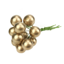  Drótos bogyó arany 1cm dekorációs kellék