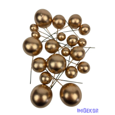  Drótos gömb mix - Arany dekorációs kellék