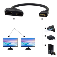  DUAL HDMI kábel HDMI elosztó - Ugyanaz a kép több kijelzőn kábel és adapter