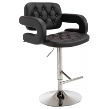  Dublin bárszék állítható magasságú műbőr fekete - króm 1011501 bútor