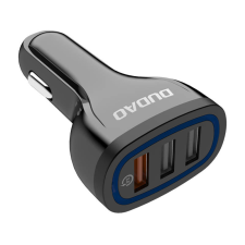 DUDAO Car charger Dudao R7S 3x USB, QC 3.0, 18W (black) mobiltelefon kellék