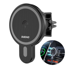 DUDAO mágneses autós tartó induktív Qi töltő 15W (MagSafe kompatibilis) fekete (F13) mobiltelefon kellék