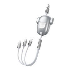 DUDAO USB cable Dudao L8PRO 3-in-1 USB-C / Lightning / Micro 3A, 1.1m (silver) kábel és adapter