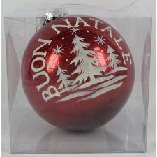 DUE ESSE Piros karácsonyi gyöngyházfényű gömb, Ø 15 cm, dekor 2 karácsonyi dekoráció