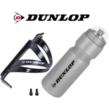 dunlop kerékpáros palack 750 ml-es, tartóval, ezüst kulacs, kulacstartó