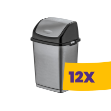 Dünya Billenőfedeles műanyag szemetes Szürke 35L (Karton - 12 db) szemetes
