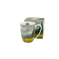 Duo Gift D.G.35889 Porcelánbögre 380ml, dobozban, Van Gogh: Búzaföld Ciprusokkal bögrék, csészék