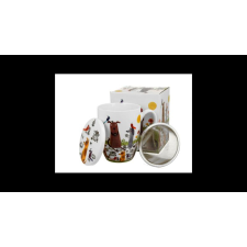 Duo Gift D.G.53883 Porcelánbögre tetővel, fémszűrővel, 360ml, dobozban, Dog picnic bögrék, csészék