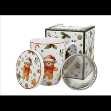 Duo Gift Porcelánbögre tetővel, fémszűrővel, 360ml, dobozban, Christmas Cuties bögrék, csészék