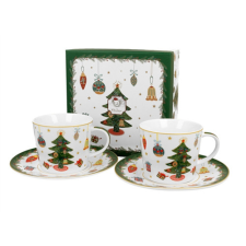 Duo Gift Porceláncsésze+alj, 250ml, 2 személyes, dobozban, Around Christmas Tree konyhai eszköz