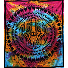 Dupla méretű Hamsa keze mandala pamut ágytakaró faliszőnyeg lakástextília
