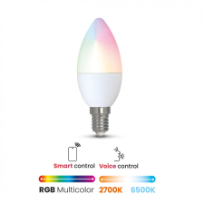 Dura SMART LED CANDLE 5W RGB+W E14 gyertya, wifi, Bluetooth, Amazon Alexa, Google Voice Assistant izzó