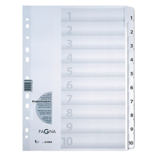 DURABLE Elválasztólap karton Durable Pagna A/4 1-10-ig fehér regiszter és tartozékai