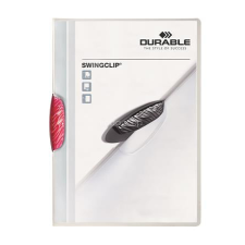 DURABLE Gyorsfűző, klipes, A4, DURABLE "Swingclip® 30", bíbor lefűző