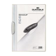  DURABLE Gyorsfűző, klipes, A4, DURABLE &quot;Swingclip® 30&quot;, fehér lefűző