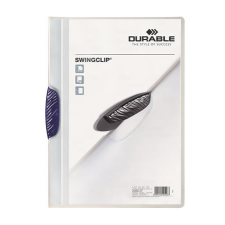 DURABLE Gyorsfűző, klipes, A4, DURABLE &quot;Swingclip® 30&quot;, sötétkék lefűző