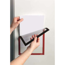 DURABLE Infokeret, A4, mágneses, DURABLE "DURAFRAME® MAGNETIC", piros információs tábla, állvány