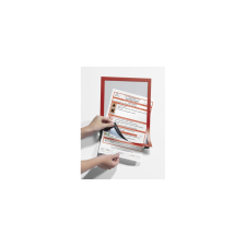 DURABLE Infókeret A4, XXL csomag, 10 db/doboz, Durable Duraframe® piros információs tábla, állvány