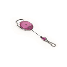 DURABLE Névjegykártyatartó kihúzható karabineres, Durable with Snap Hook halvány lila névkitűző
