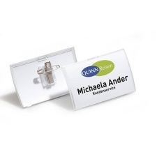 DURABLE Névkitűző Durable 40x75 mm tű+csipesz pattintós névkitűző