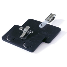 DURABLE Névkitűző Durable 75x40 mm kombi csipesszel keretes fekete névkitűző